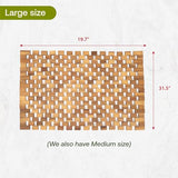 GREEN ALLUVIUM Acacia Wood Bath Mat - Non Slip Sturdy Wooden Bathroom Mat - Outdoor Wooden Shower Mat for Indoor & Outdoor Shower, Spa, Sauna, Cold Plunge, Camping 20" x 32" GREEN ALLUVIUM