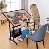 Becko US 1500 Piece Tilting Puzzle Table with Cover Mat & Legs, Jigsaw Puzzle Board with 5 Tilt Angle & Height Adjustment, Portable & Movable Tables with Storage for Adults, Enclosed with 4 Wheels Becko US