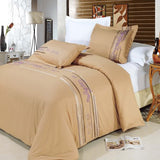 Luxurious Cecilia Embroidered 4 Piece (4PC) Queen Size Comforter Set 100% Egyptian Cotton Ultra Soft Single Ply 300 Thread Count. Includes Super Soft All Season White Down Alternative Comforter EGYPTIAN BEDDING