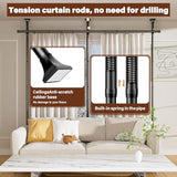 Abiglifty Room Divider Curtain Rod No Drilling, Adjustable 4-10ft(H) 28-114inch(W) Wall Divider for Room Separation, Heavy Duty Floor to Ceiling Tension Curtain Stand, Black Abiglifty