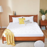 HOMTEC King Mattress Pad Cotton Mattress Pad Cover Quilted Mattress Cover 18-22" Deep Pocket Mattress Protector King Size Thin Down Alternative Filling Noiseless & Breathable HOMTEC