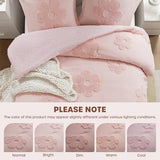 Intelligent Design Kids Queen Duvet Cover Set for Girls, Tufted Chenille Floral Duvet Set Queen, Lightweight Polka Dot Duvet Reversible Bedding Cover, Sham, Pillow, Gracie, Full/Queen Pink 3 Piece Intelligent Design