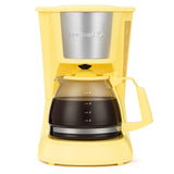 Holstein Housewares - 5 Cup Drip Coffee Maker - Convenient and User Friendly with Permanent Filter, Borosilicate Glass Carafe, Water Level Indicator, Auto Pause/Serve and Keep Warm Functions,Yellow Holstein Housewares