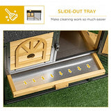 PawHut 47" Wooden Rabbit Hutch Outdoor with Run, Metal Frame, 2-Story Bunny Rabbit Cage with Removable Tray, Ramp, Bunny Hutch with Space-Saving Design PawHut