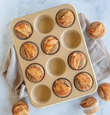 Nordic Ware Naturals Aluminum NonStick Muffin Pan, Twelve 2.75 Inch Cups Nordic Ware