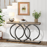 Tribesigns Console Table, 55-Inch Industrial Entryway Table with Geometric Metal Frame, Narrow Long Wood Accent Sofa Table for Living Room, Entrance, Hallway, Vintage Grey Tribesigns
