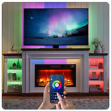 YANSNWO 80" Modern Electric Fireplace TV Stand for TVs Up to 90", Entertainment Center with Mantel, Freestanding Heater, Adjustable Flame, Remote Control, LED Light, Stylish Storage for Living Room YANSNWO