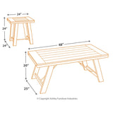 Signature Design by Ashley Noorbrook Farmhouse 3-Piece Table Set, Includes Coffee Table and 2 End Tables, Black Signature Design by Ashley