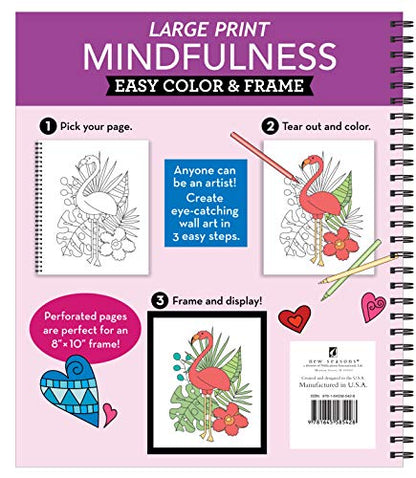 Large Print Easy Color & Frame - Mindfulness (Stress Free Coloring Book)