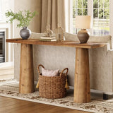TRIBEWOOD 63-Inch Solid Wood Console Table, Farmhouse Entryway Table, Rectangular Long Sofa Table Behind Couch for Entryway, Hallway, Living Room, Entrance TRIBEWOOD