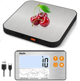 Rechargeable Split Food Scale, Diyife 33lb Digital Kitchen Scales with Split Display, 1g/0.1oz High Accurate, Food-Grade 304 Stainless Steel, 7 Units, Backlit LCD, for Cooking, Baking, Meal Prep Diyife