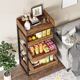 Tribesigns Wood Fruit and Vegetable Storage Rack, 5-Tier Pull-Out Snack Stand Fruit Basket Stand, Utility Shelf Organizer for Kitchen, Living Room, Bedroom, Rustic Brown Tribesigns