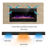 R.W.FLAME 36 inch Recessed and Wall Mounted Electric Fireplace, Ultra Thin ad Low Noise, Fit for 2 x 4 and 2 x 6 Stud, Remote Control with Timer,Touch Screen,Adjustable Flame Color and Speed R.W.FLAME