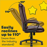 OFIKA Home Office Chair, 400LBS Big and Tall Chair Heavy Duty Design, Ergonomic High Back Cushion Lumbar Back Support, Computer Desk Chair, Adjustable Executive Leather Chair with Armrest OFIKA