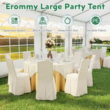 EROMMY 20x20ft Party Tent, Heavy Duty Large Wedding Canopy Outdoor Carport with 6 Removable Sidewalls, 2 Roll-up Doors, 2 Storage Bags, Gazebo Shelter Tent for Party Event Commercials, White EROMMY