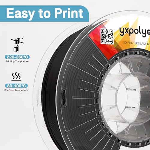 YXPOLYER ABS ESD Safe 3D Printing Filament 1.75mm 1kg Electrostatic Discharge Anti-Static ABS Engineering Industrial-Grade Filament for Electronics Industry with Heat-Resistant PC Spool yxpolyer