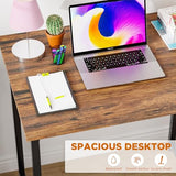 PayLessHere 32 inch Computer Desk,Office Desk with Metal Frame,Modern Simple Style for Home Office Study,Writing for Small Space,Brown PayLessHere