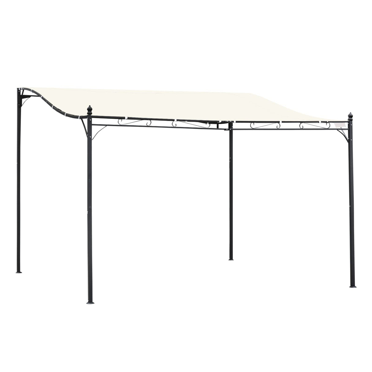 Outsunny 10' x 13' Steel Outdoor Pergola Gazebo, Patio Canopy with Weather-Resistant Fabric and Drainage Holes for Backyard, Deck, Garden, Cream White Outsunny