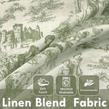 DriftAway Toile Linen Lined Valance Double Layer Thermal Room Darkening Blackout Window Curtain for Kitchen Bathroom Farmhouse French Country Vintage Printed Pattern Single 52 x 24 Inch Loden Green DriftAway