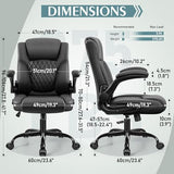 Leather Office Chair, PU Home Computer Desk Chairs with Ergonomic Back Support, 360°Swivel Free, Small Gaming Chair with Wheels and Adjustable Armrests, for Short People Use Brick Attic