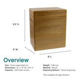Arden Mahogany Wooden Cremation Urn, Extra Large Size Adult Wood Box, Capacity for up to 220 lbs Ashes for a Man or Woman, Ground Burial, Home or Funeral Memorial Cremation Urn for Ashes Silverlight Urns