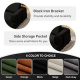 Nivayor 78'' Sleeper Couch Bed for Living Room, Convertible Modular Sofa with Fixed Frame and Side Pocket, Corduroy Futon Boneless Couches in a Box, No Assembly, Black Nivayor