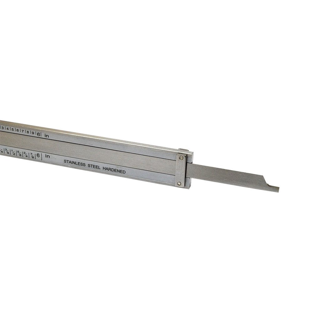 6'' Dial Caliper 64th Fractional Stainless Steel Hardened Depth Gage Gauge Read 0.01'' Prolinemax