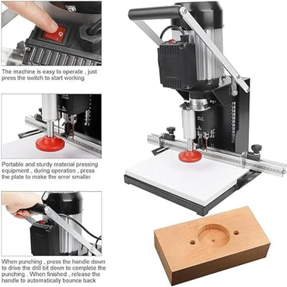 Hinge Drilling Machine Portable Hinge Drilling and Boring Machine for Woodworking, 1100W, 2880 RPM, 0-40mm Depth - Perfect for Cabinets, Wardrobes, and Home Improvement Projects.(110v) - WoodArtSupply