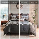 Woolrich Rustic Lodge Cabin Comforter Set - All Season Down Alternative Warm Bedding Layer and Matching Shams, Oversized Queen, Bitter Creek, Grey/Brown