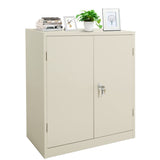 INTERGREAT Steel Storage Cabinet 42", Lockable Metal Storage Cabinet with 2 Doors Locking Counter Cabinet for Home Office (Grey) INTERGREAT