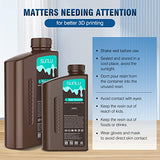 SUNLU Water Washable 3D Printer Resin, 1kg Fast Curing 3D Resin for 2K 4K 8K LCD DLP SLA Resin 3D Printer, 395-405nm UV Curing 3D Printing Photopolymer Resin 1000g, Low Shrinkage High Precision, White