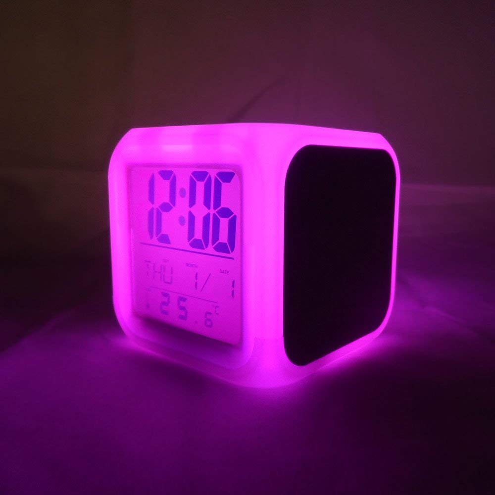 INNOSUB USA Sublimation Blanks Led Clock – LED Color Changing Digital Alarm Clock for Sublimation Printing Comes with 3 Pcs Insert Aluminum of 3.11x3.11 Personalized Sublimation Clock, DIY Photo INNOSUB
