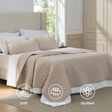 Bedsure Quilts King Size - Lightweight Bedspreads King Size with Classic Honeycomb Quilting, Soft Quilt Bedding Set, Taupe Comforter Set Coverlet for All Seasons with 2 Pillow Shams (106" x 96") Bedsure