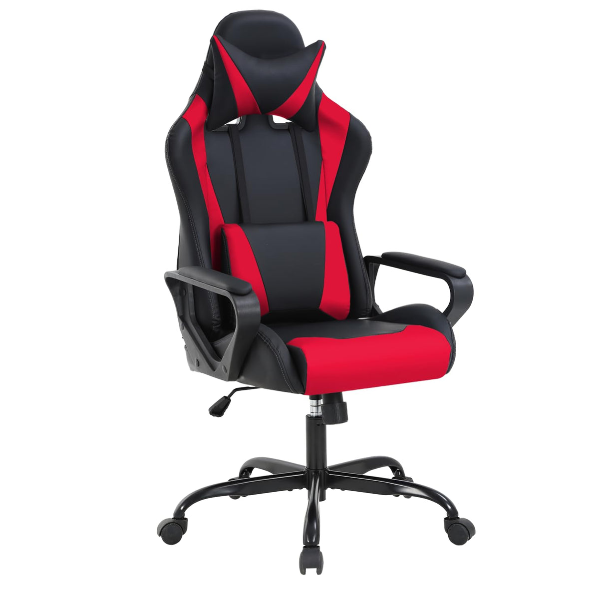 Gaming Chair High-Back Office Chair Ergonomic Video Game Chairs Height Adjustable Reclining Computer Chair with Lumbar Support Armrest Headrest Swivel Chair Game Chair for Adult Teen - Red BSTOPHKL