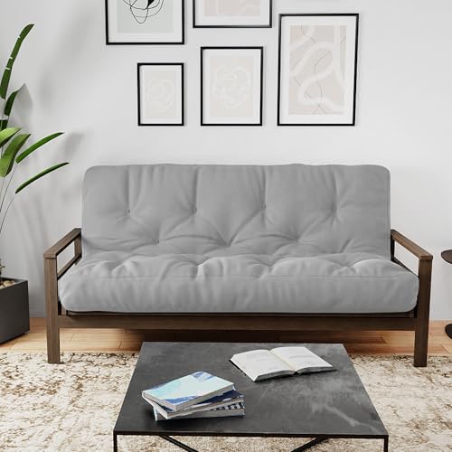 Royal Sleep Products by The Futon Factory 8 inch Memory Foam Futon Mattress - Cover - Size - CertiPUR Certified Foams - Made in The USA (Frame Not Included) (Grey, Full) Royal Sleep Products