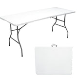 Camp Field 6FT Folding Table, Indoor & Outdoor Heavy Duty Portable Table, Folding Picnic Table, Folding Card Table for Picnic, Party, Camping (6FT) Camp Field