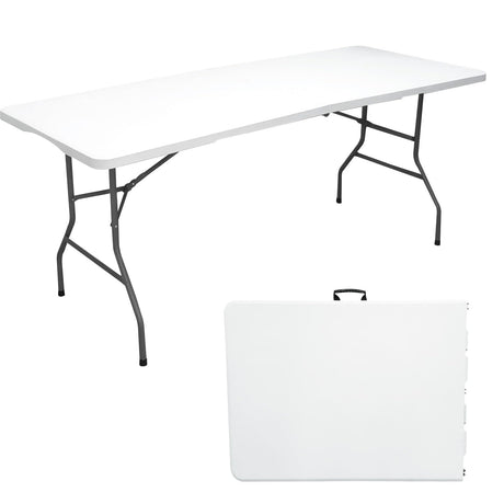 Camp Field 6FT Folding Table, Indoor & Outdoor Heavy Duty Portable Table, Folding Picnic Table, Folding Card Table for Picnic, Party, Camping (6FT) Camp Field