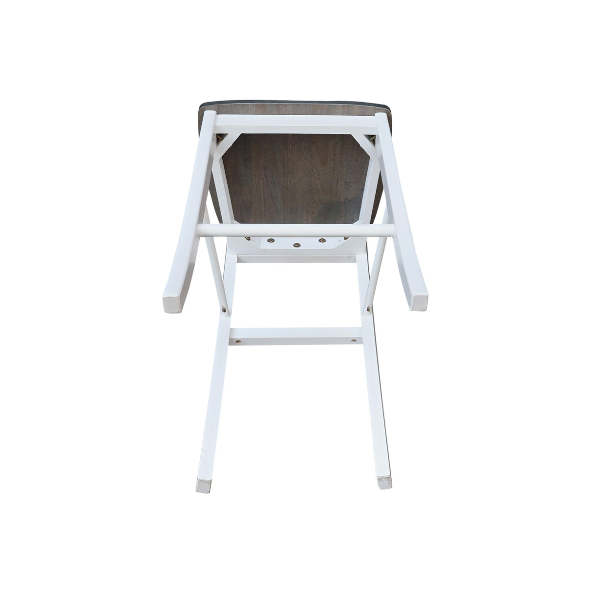 IC International Concepts X-Back BarHeight Stool-30 Seat Height Stool, 30 Inches, White/Heather Gray IC International Concepts