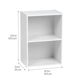 IRIS USA 2-Tier Open Cubby Storage Shelf, Small Sturdy Storage Bookshelf Cabinet for Living Room Bedroom Guest Room Office Dorm Room Kids Room and Bathroom, White IRIS