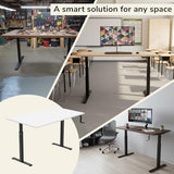 Mount-It! Hand Crank Standing Desk with 48" x 29" Tabletop | Manual Sit-Stand Desk, 29.7"–48.6" Height Range, One-Piece Seamless Desktop, 132 lb Capacity, Foldable Crank, Home Office, Black Frame Mount-It!