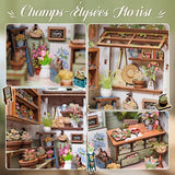 CUTEBEE Book Nook Kit - DIY Miniature House Dollhouse Kit for Adults and Teens, Booknook Tiny House Bookshelf 3D Wooden Puzzle, Gifts for Family (Champs-Élysées Florist)