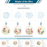 Zhenqing Floral Embroidery Kit - 4 Piece 29x29cm Round Hoop Art Set with Pre-Printed Cotton Fabric, Embroidery Hoop, Threads & Tools for Beginners (C0010)