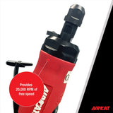 AIRCAT Pneumatic Tools 6285: .75 HP Straight Die Grinder with Spindle Lock 20,000 RPM AIRCAT