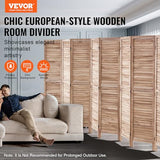 VEVOR Wood Room Divider, 8 Panel Wood Folding Privacy Screen, 66.9 Inches Tall Indoor Louvered Partition Divider, Portable Decoration Screen, for Room Separation, Home, Office, Restaurant & Bedroom VEVOR