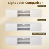 TIMSATIO Floating TV Stand Wall Mounted,70" Floating Entertainment Center for 60" 70" 80",Floating Shelf for Under tv, 3 Cabinet TV Console,Media Console for Living Room (Pure White) TIMSATIO