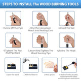Fohil Wood Burning Kit for Adults with Gloves, 130pcs Wood Burning Pen Tool Set with Adjustable Temperature 200~450 °C Switch Pyrography Pen Kit for Embossing Carving Soldering Fohil