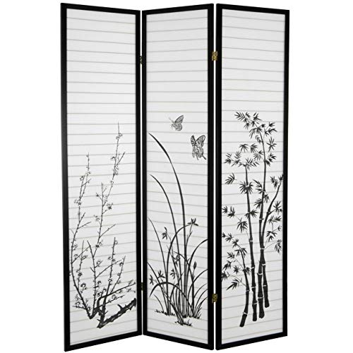 Legacy Decor 4 Panel Room Divider Privacy Screen Bamboo Print 71" Tall x 70" Wide Legacy Decor