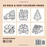 Cozy Christmas: Bold and Easy Coloring Book for Kids and Adults | 50 Simple, Cute Holiday Designs for Relaxation, Fun & Family Coloring (Bold & Easy Series) Majosta