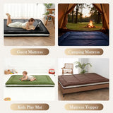 Auemtyn Japanese Floor Mattress, 4" Japanese Futon Mattress, Foldable & Portable Shiki Futon (shikibuton), Roll Up Thicken Sleeping Tatami Mat Sleeping Pad for Camping (Green, 54 x 80) Auemtyn