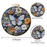 LB 4 Pack Colorful Butterfly Embroidery Kit for Beginners Nature Flower Beginner Embroidery Kit for Adults DIY Starter Kit with Embroidery Hoop Colorful Threads Tools Step by Step Instructions